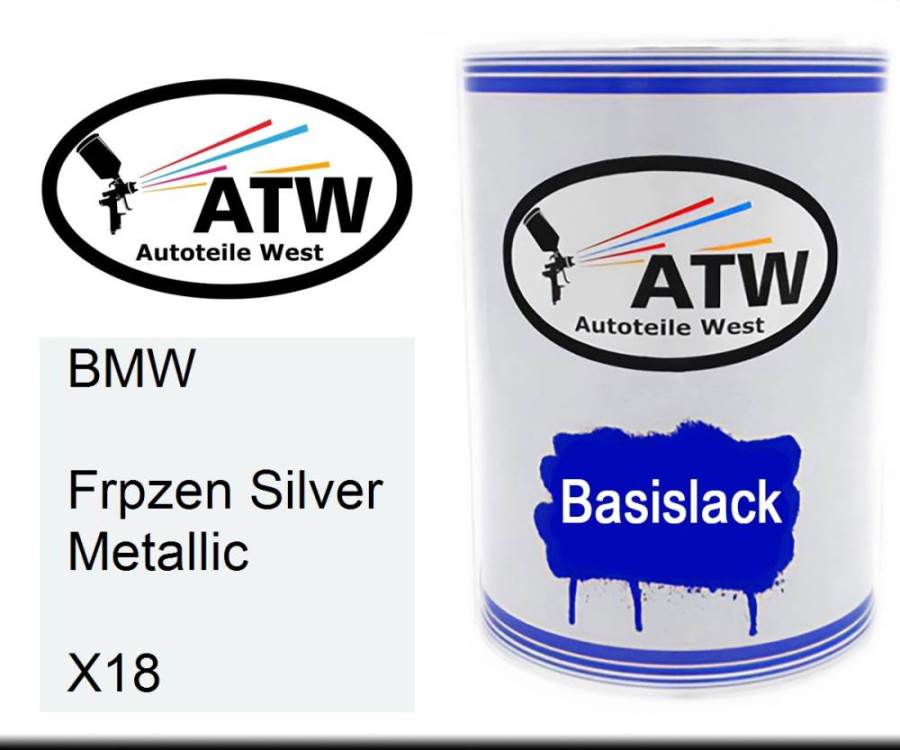 BMW, Frpzen Silver Metallic, X18: 500ml Lackdose, von ATW Autoteile West.